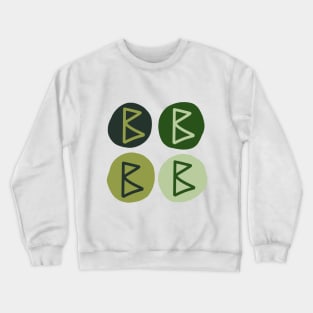 Berkana in Green (Runes and Colors) Crewneck Sweatshirt